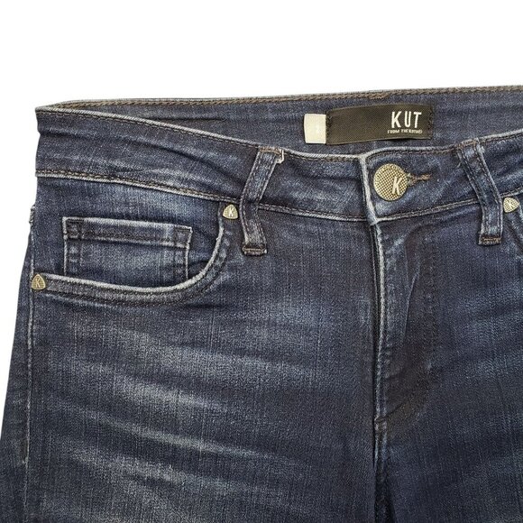 Kut from the Kloth Donna Ankle Skinny Jeans Womens 2 Distressed Released Hem - Picture 3 of 10